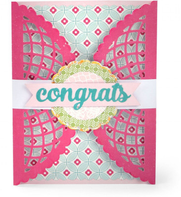 

SIZZIX Thinlits Die Set 8PK - Gatefold Card, Scalloped Lace 661392 gate fold Stencil(Pack of 8, card)