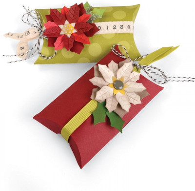 

SIZZIX Thinlits Die Set 7PK - Box, Pillow & Poinsettias 660660 décor Stencil(Pack of 7, décor)