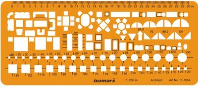 

Isomars 1854 architect template- 1:200 Stencil(Pack of 1, functional)