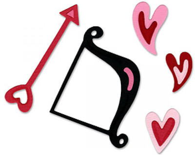

Sizzix Sizzlits Die Set 3PK - Cupid Bow & Arrow w/Hearts Set 655674 Die Stencil(Pack of 3, Sizzlits Die Set 3PK - Cupid Bow & Arrow w/Hearts Set)