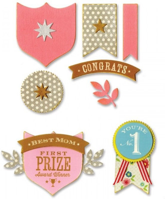 

SIZZIX Framelits Die Set 9PK w/Stamps - Awards 660251 Stamps Stencil(Pack of 9, Awards)
