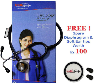 

Healthgenie Doctors Dual Stainless Steel HG-301B Acoustic Stethoscope(Black)