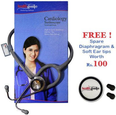 

Healthgenie Cardiology SS Double Diaphgram HG-403G Acoustic Stethoscope(Grey)