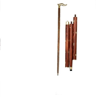 Handicraft Sheesham Wood & Brass Made Unique Design Walking Design Walking Stick