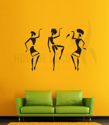 

Hoopoe Decor  Danching Tribles Sticker(Pack of 1, Black