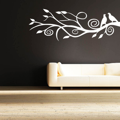 Creatick Studio 55.88 cm Branch & Birds Wall Decal Self Adhesive Sticker(Pack of 1)