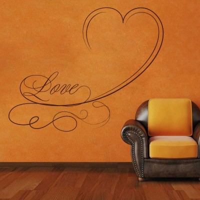 DECOR KAFE 71.12 cm Decal Style Love Swirls Wall Art Large Size-35*28 Inch Self Adhesive Sticker(Pack of 1)