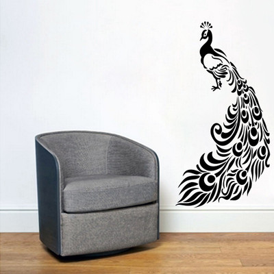 Creatick Studio 60.96 cm Peacock Wall Sticker Self Adhesive Sticker(Pack of 1)