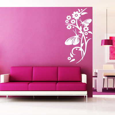 Creatick Studio 40.64 cm Butterfly Swirl Design Wall Decal Self Adhesive Sticker(Pack of 1)