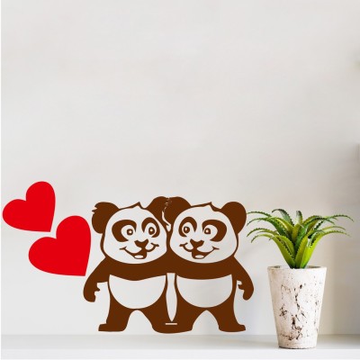 Decor Villa 96 cm Decor villa Panda Love Wall Decal & Sticker Self Adhesive Sticker(Pack of 1)