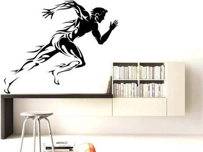 Hoopoe Decor  Running man Sticker(Pack of 1, Black