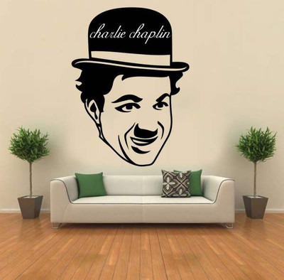 

Hoopoe Decor  Charlie Chaplin thinking seriously Sticker(Pack of 1, Black