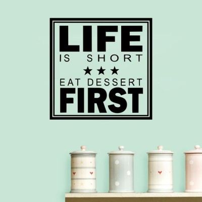 Impression Wall 36 cm Impression Wall Life Short Dessert First Wall Decal Self Adhesive Sticker(Pack of 1)