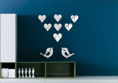 Wall1ders  Acrylic Sticker(Pack of 9, Silver