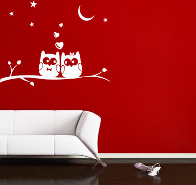 Creatick Studio 121.92 cm Owls on Branch Wall Decal Self Adhesive Sticker(Pack of 1)