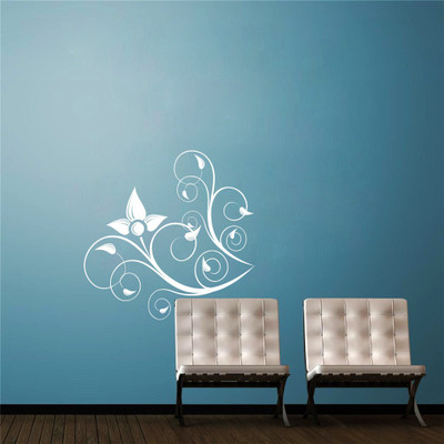 Creatick Studio 121.92 cm Corner Swirl Flower Wall Decal Self Adhesive Sticker(Pack of 1)