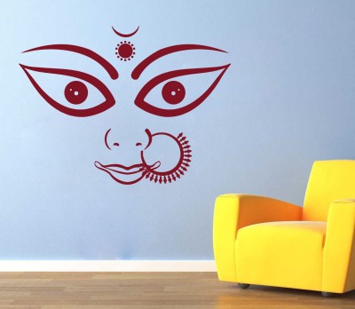 DECOR KAFE 58 cm Decor Kafe Maa Durga Face Art Wall Decal Self Adhesive Sticker(Pack of 1)