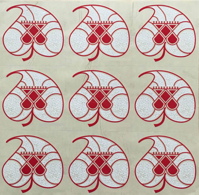 

Suman Creations  Rangoli Sticker Sticker(Pack of 6, Red