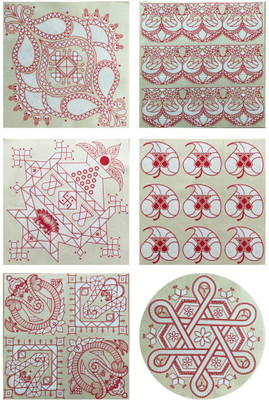 

Suman Creations  Magnetic Sticker Sticker(Pack of 6, Red