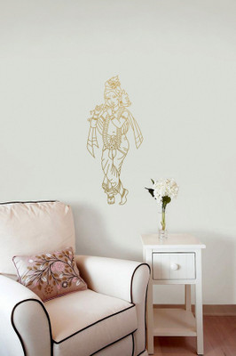 WALLDESIGN 38.1 cm Artistic Krishna Gold (Large) Self Adhesive Sticker(Pack of 1)