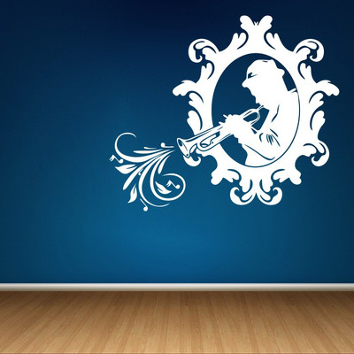 Creatick Studio 152.4 cm Trumpet Player in Frame Wall Decal Self Adhesive Sticker(Pack of 1)