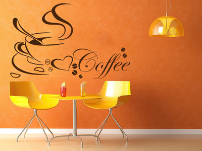 Creatick Studio 91.44 cm Coffee Cup Wall Decal Self Adhesive Sticker(Pack of 1)