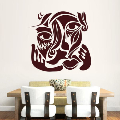 

Hoopoe Decor  Abstract art Sticker(Pack of 1, Brown
