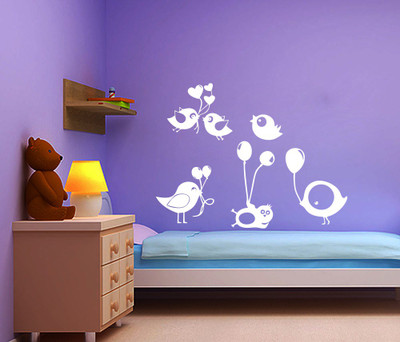 Creatick Studio 121.92 cm Bird Ballons Wall Decal Self Adhesive Sticker(Pack of 1)
