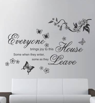 Decor Villa Decor Villa butterfly text Wall Sticker Medium - Size (17 x 25) Inch Medium Sticker