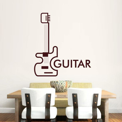 

Hoopoe Decor  Nice guitar Sticker(Pack of 1, Brown