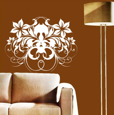 Creatick Studio 96.52 cm Butterfly & Flower Decal Self Adhesive Sticker(Pack of 1)