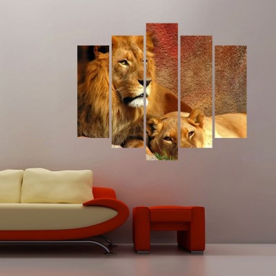 Impression Wall 74 cm Impression Wall Lion Wall Cut Outs Self Adhesive Sticker(Pack of 1)