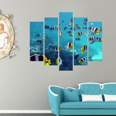 Impression Wall 74 cm Impression Wall Fish Wall Cut Outs Self Adhesive Sticker(Pack of 1)