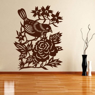 Creatick Studio 40.64 cm Sparrow Wall Decal Self Adhesive Sticker(Pack of 1)