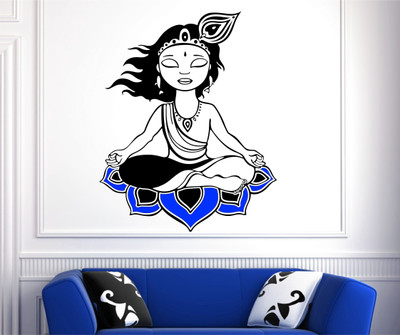 

Rng krishna  Self Adhesive Sticker(Pack of 1, Black;blue