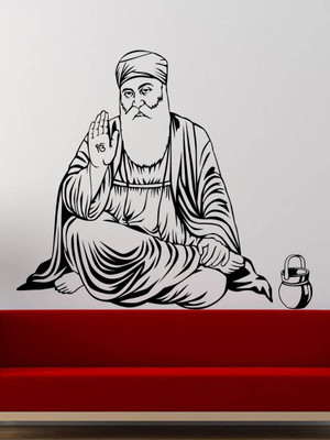 Trends on WALL 64 cm Guru Nanak Dev Ji Self Adhesive Sticker(Pack of 1)