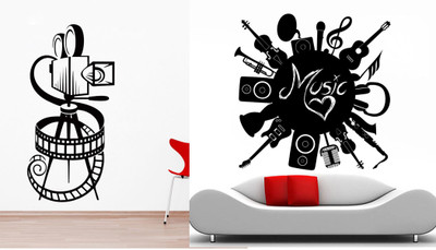 

Vsquare Studio  wall Sticker(Pack of 2, Black