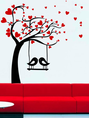 Trends on WALL 60 cm Love Bird Tree Self Adhesive Sticker(Pack of 1)
