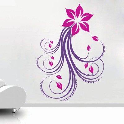 Decor Kafe 71.12 cm Decal Style Rose Swirl Wall Sticker Large Size-19*28 Inch Self Adhesive Sticker(Pack of 1)