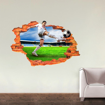 Creatick Studio 73.66 cm Football Player 3D Sticker(Pack of 1)