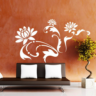 Creatick Studio 91.44 cm Flower Design Wall Decal Self Adhesive Sticker(Pack of 1)