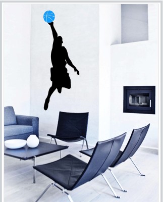 DECOR KAFE 60 cm Gloob Decal Style Basket Ball Wall Self Adhesive Sticker(Pack of 1)