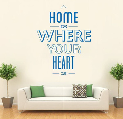 

Hoopoe Decor  Home is Heart Sticker(Pack of 1, Blue