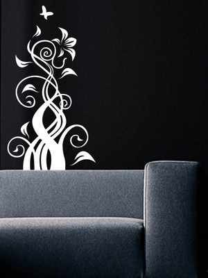 Trends on WALL 107 cm Flower Design Self Adhesive Sticker(Pack of 1)
