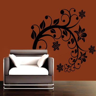 Creatick Studio 88.9 cm Swirl Tree Branch Wall Sticker Self Adhesive Sticker(Pack of 1)