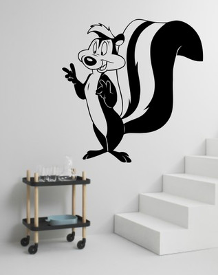 

Veldeco cartoon [H55xW54]cm  cut work vinyl self adhesive walldecal Sticker(Pack of 1, Black