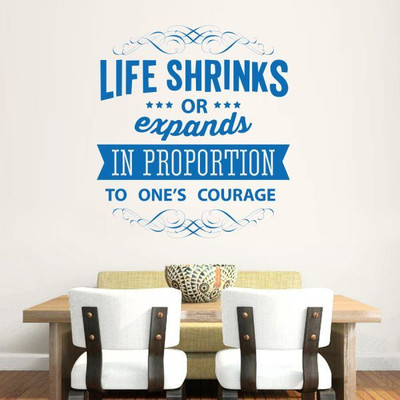 

Hoopoe Decor  Life shrinks or expands Sticker(Pack of 1, Blue