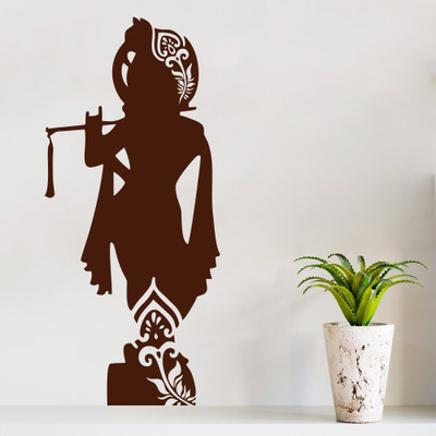 Creatick Studio 25.4 cm Shree Krishna Wall Decal Self Adhesive Sticker(Pack of 1)