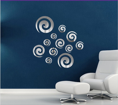 Wall1ders  Acrylic Sticker(Pack of 12, Silver
