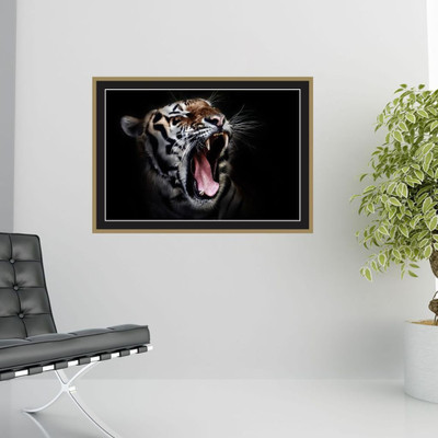 Creatick Studio 73.66 cm Angry Tiger Sticker(Pack of 1)